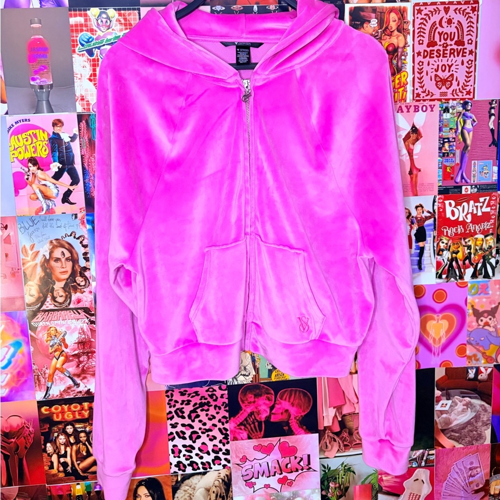 Victoria's Secret Bright Pink Velour Two-Piece Set
